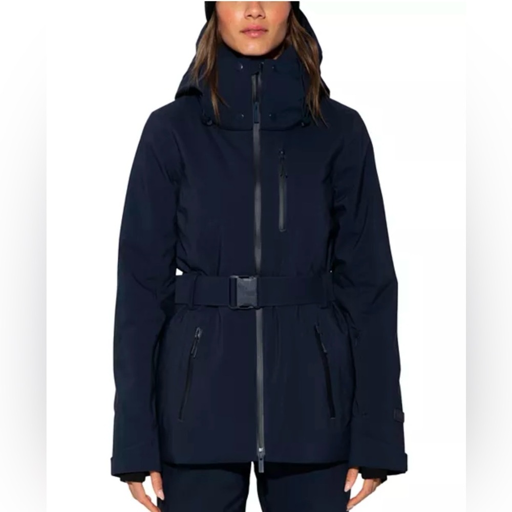 Women's Halfdays Black Belted Ski Jacket